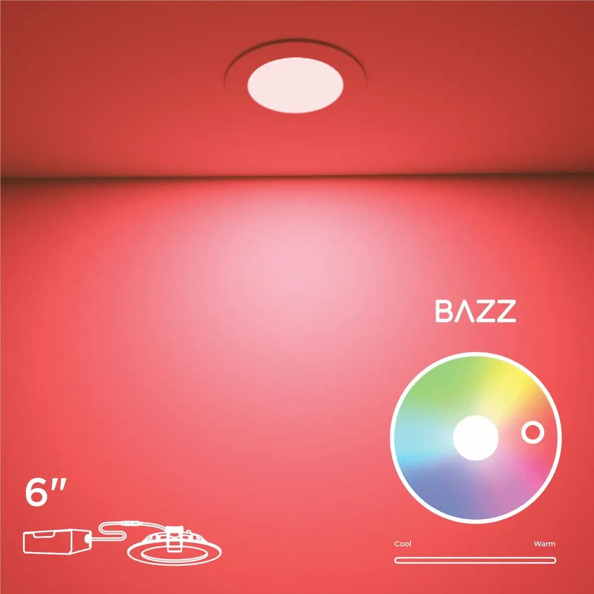 6" Smart WiFi RGB+White LED Recessed Light Fixture - Image 3