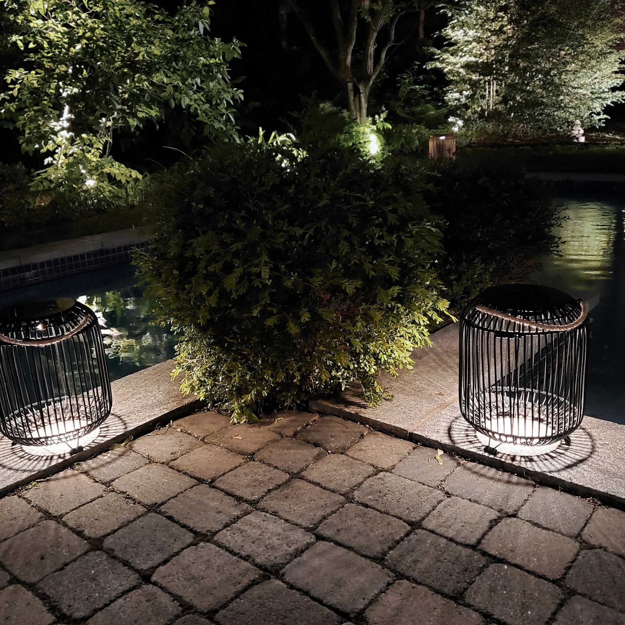 Tulum Smart Solar Outdoor Patio Garden LED Light 11x 15 In. - Black - Image 6