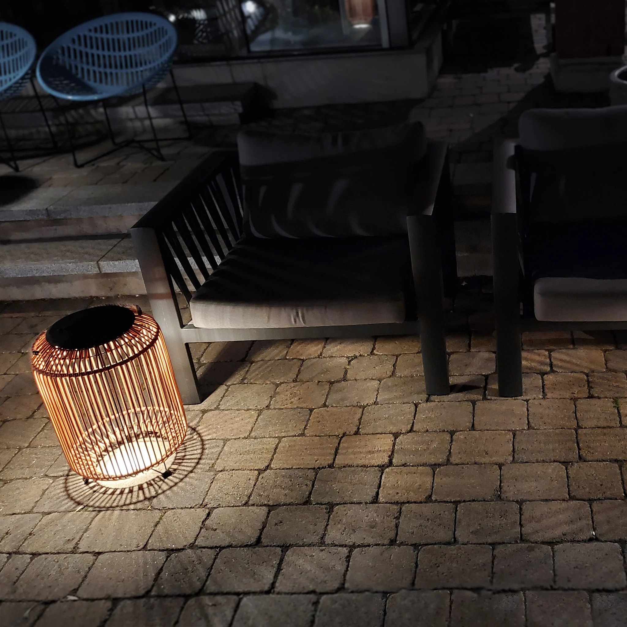 Tulum Smart Solar Outdoor Patio Garden LED Light 13 X 19 In. - Beige - Image 4