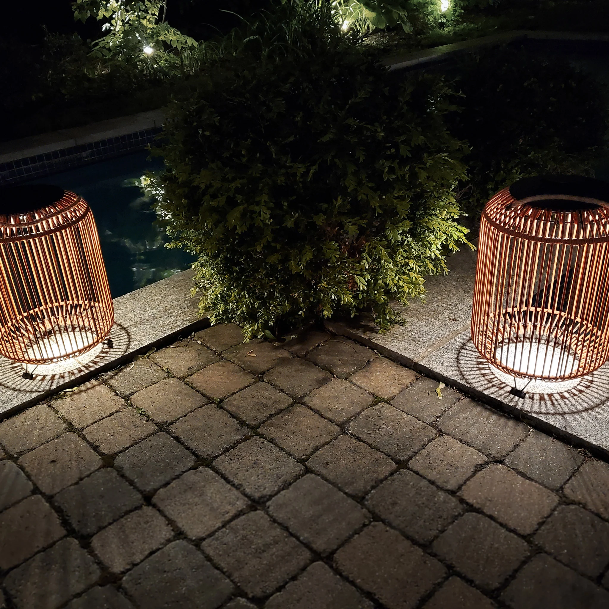 Tulum Smart Solar Outdoor Patio Garden LED Light 13 X 19 In. - Beige - Image 5