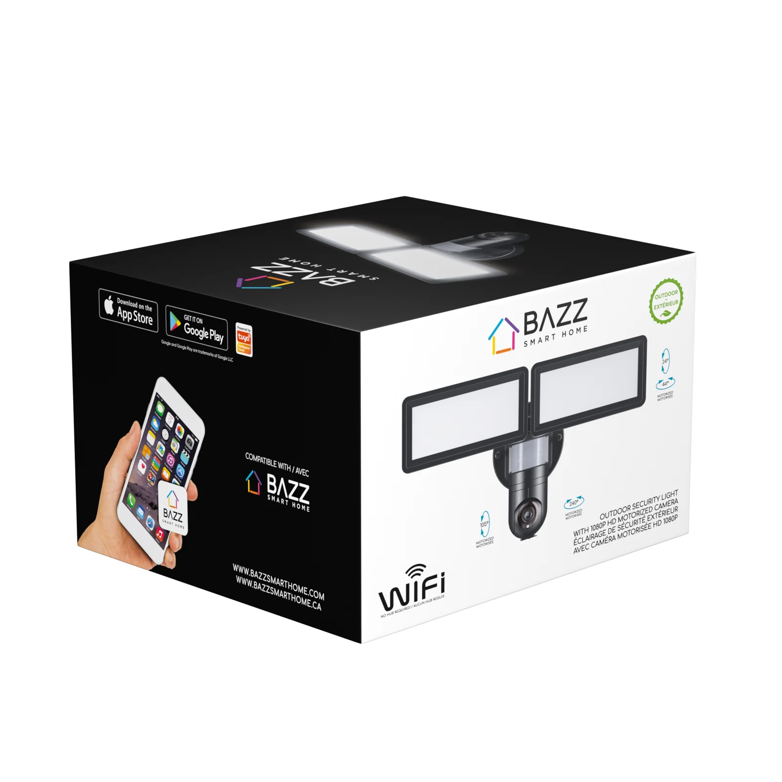 WiFi Waterproof Outdoor Security Light with HD 1080p Camera, Black - Image 6